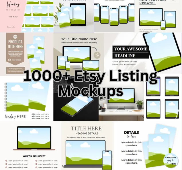1000+ Etsy Listing Mockups